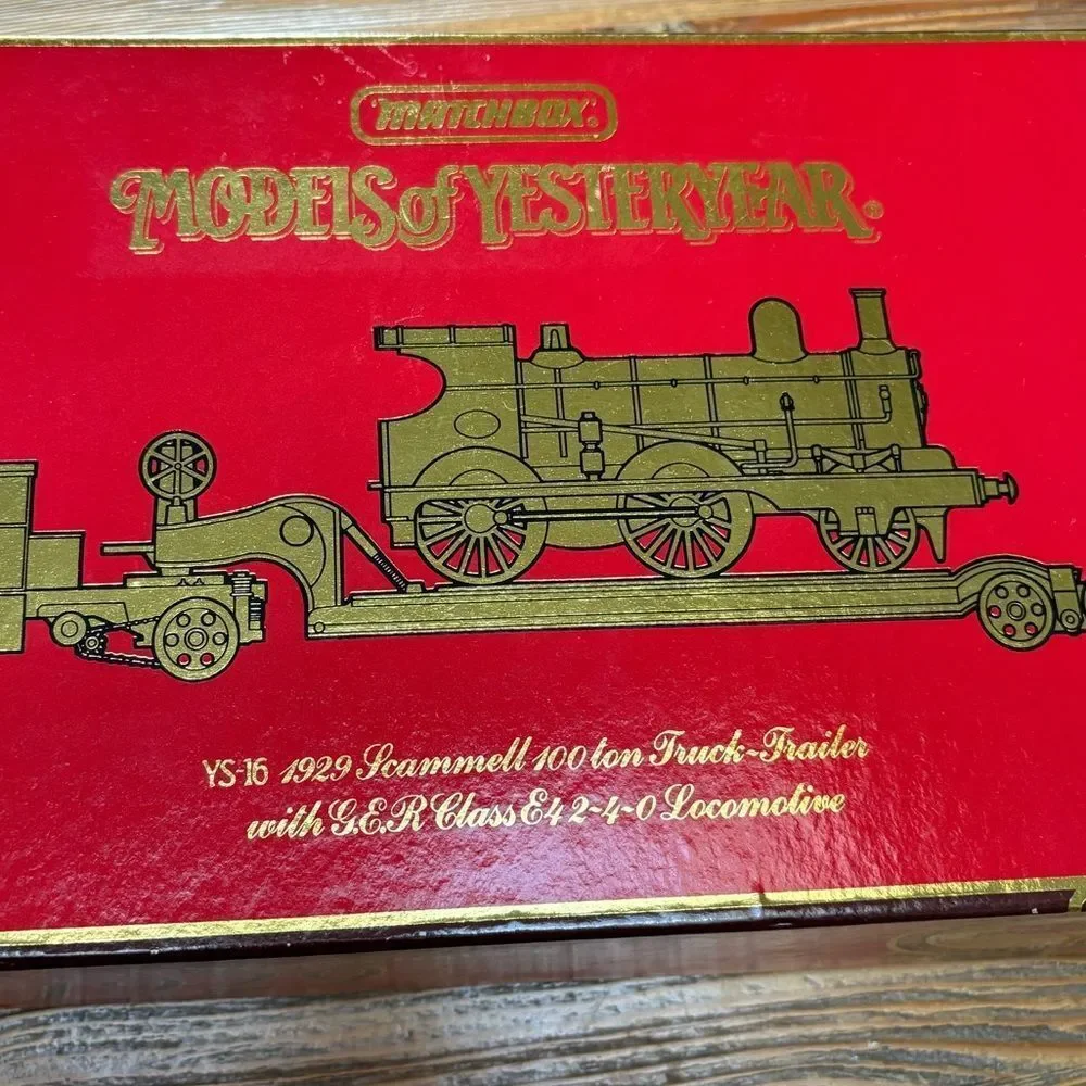 Vintage Matchbox Black and Blue Toy Locomotive Truck & Trailer Set